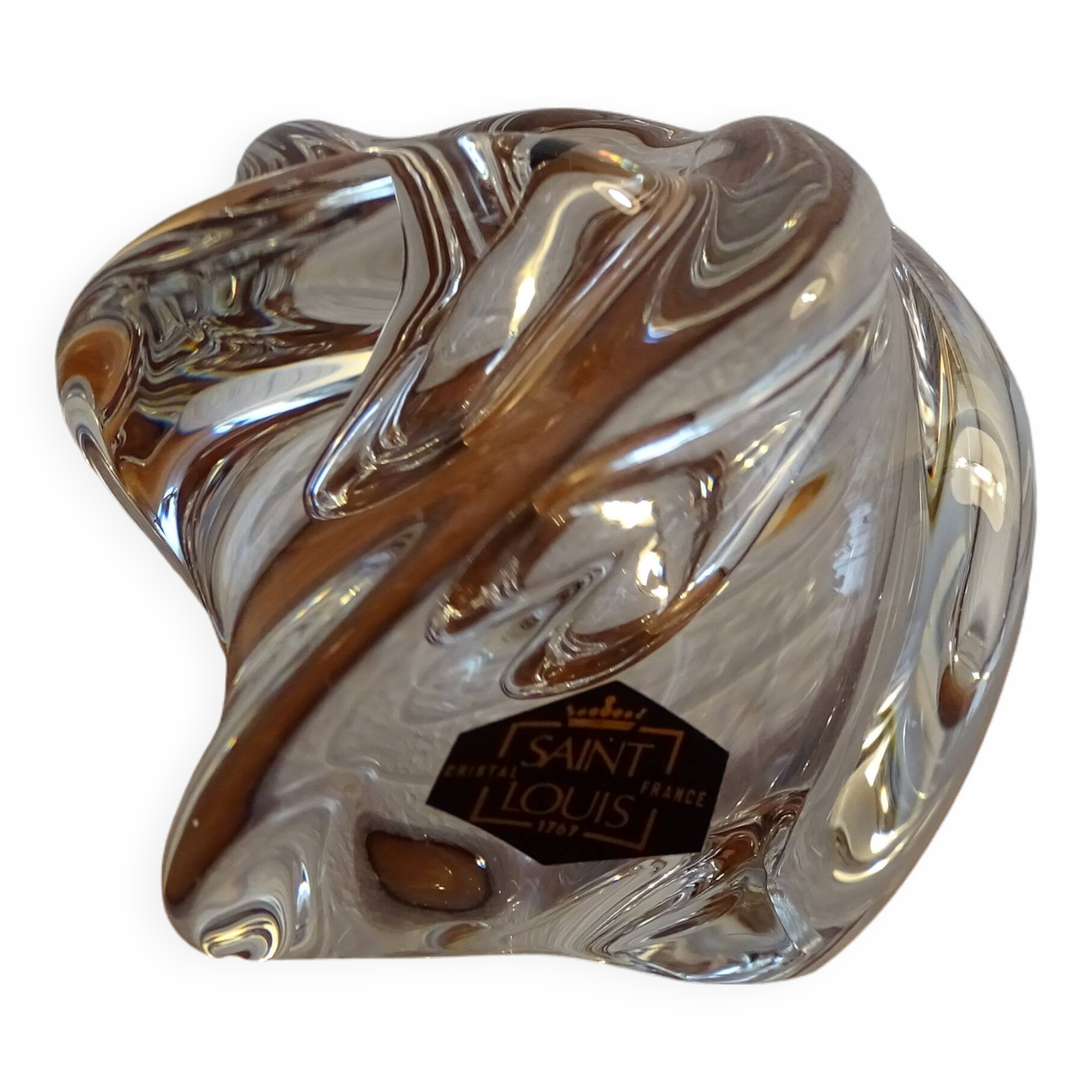 Saint Louis crystal candle holder free form Ø 7 cm