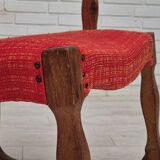 11960s, Danish rocking chair, original good condition, solid oak wood, furniture wool fabric.