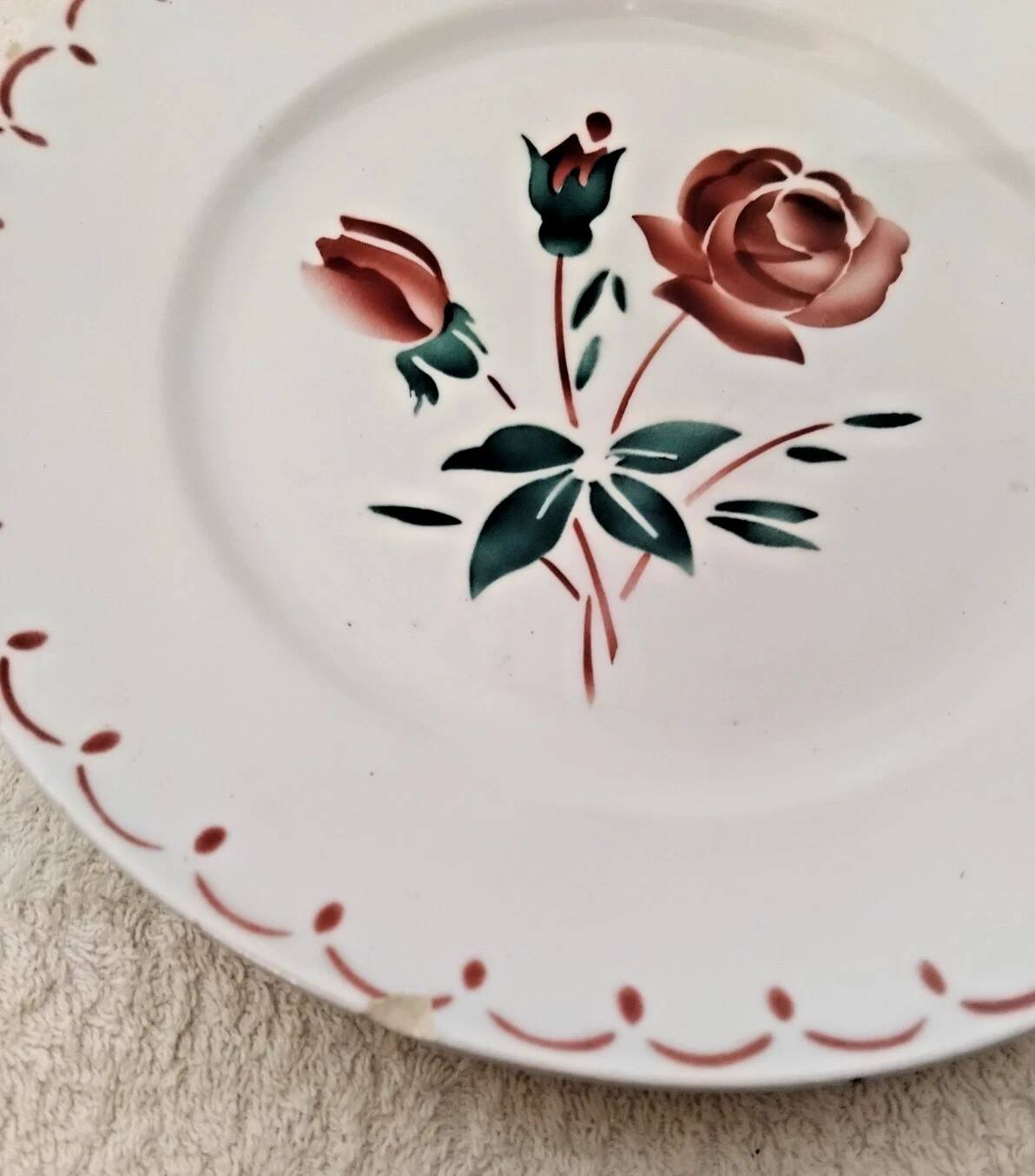 Set of 5 Vintage Badonviller Deep Plates