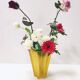 Art Deco Star Shaped Yellow Glass Vase Attributed to Pierre D'Avesn for Daum