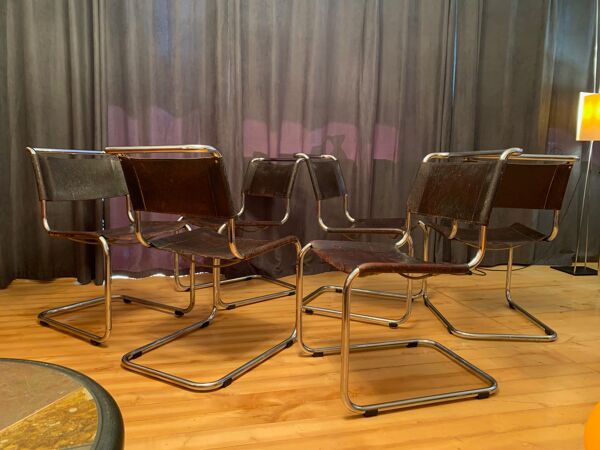 A set of six S33 chairs by Mart Stam, Thonet, Germany, 1960s.