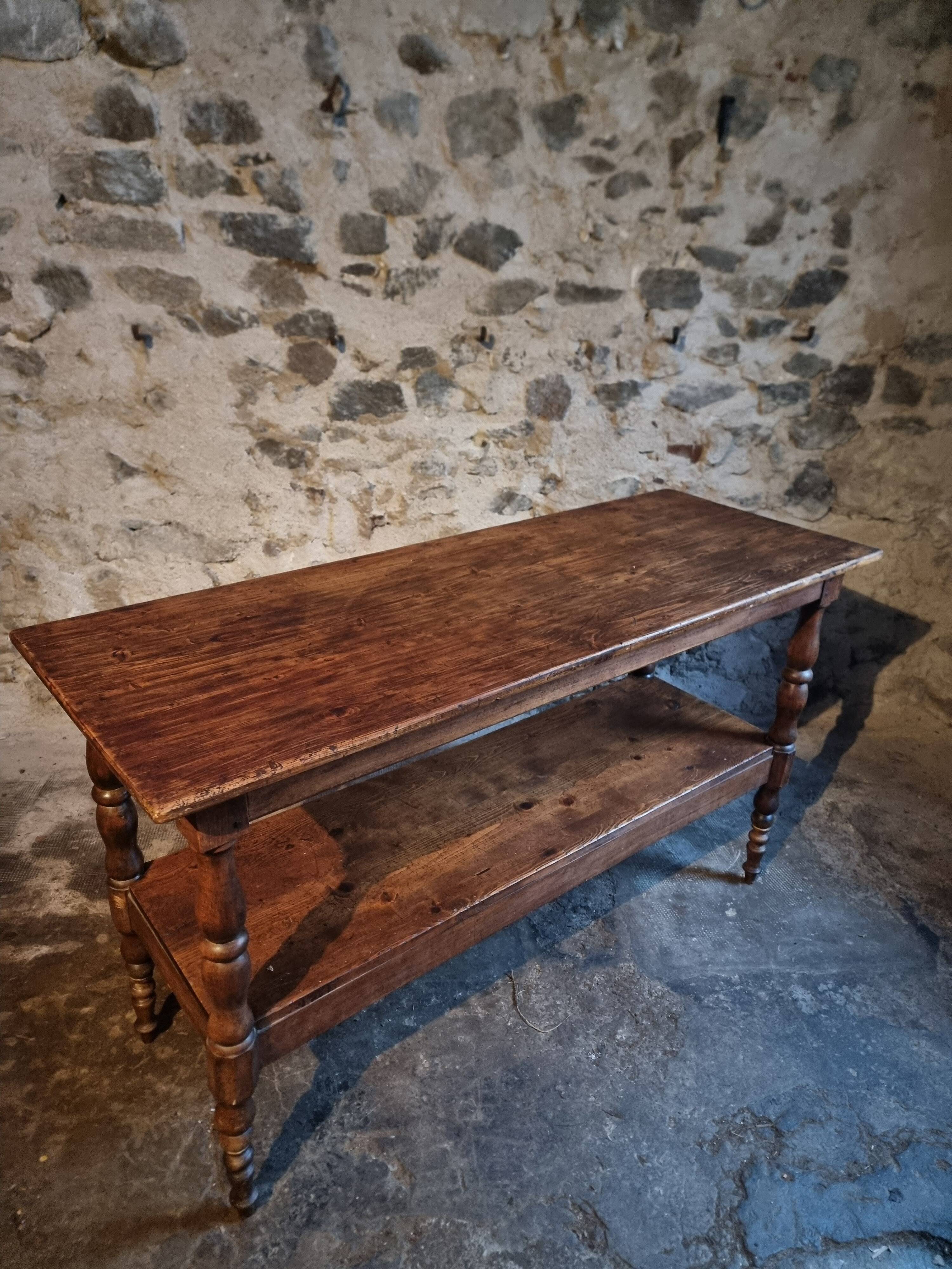 Console / service table or kitchen island French antique, 1880–1920