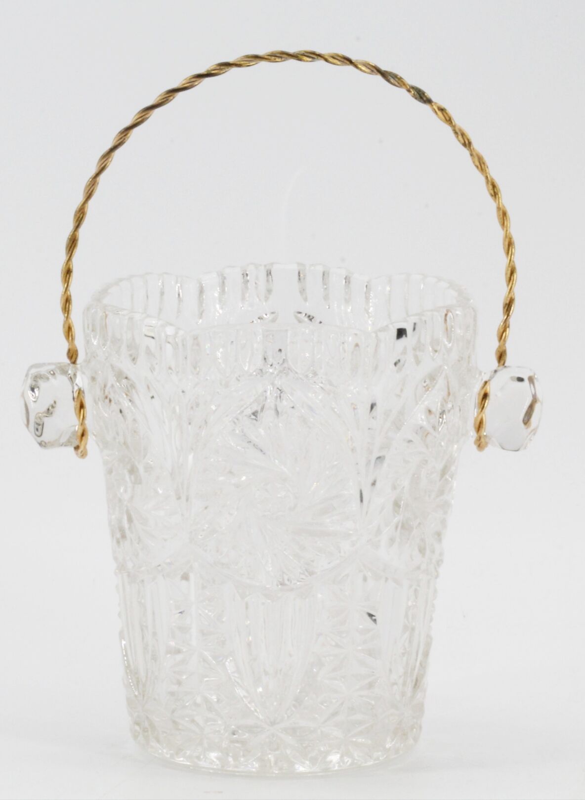 Old glass ice bucket