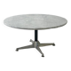 70's aluminum and white marble coffee table