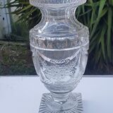 Vase cristal taillé forme Médicis