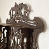 antique Napoleon III wall shelf in openwork wood