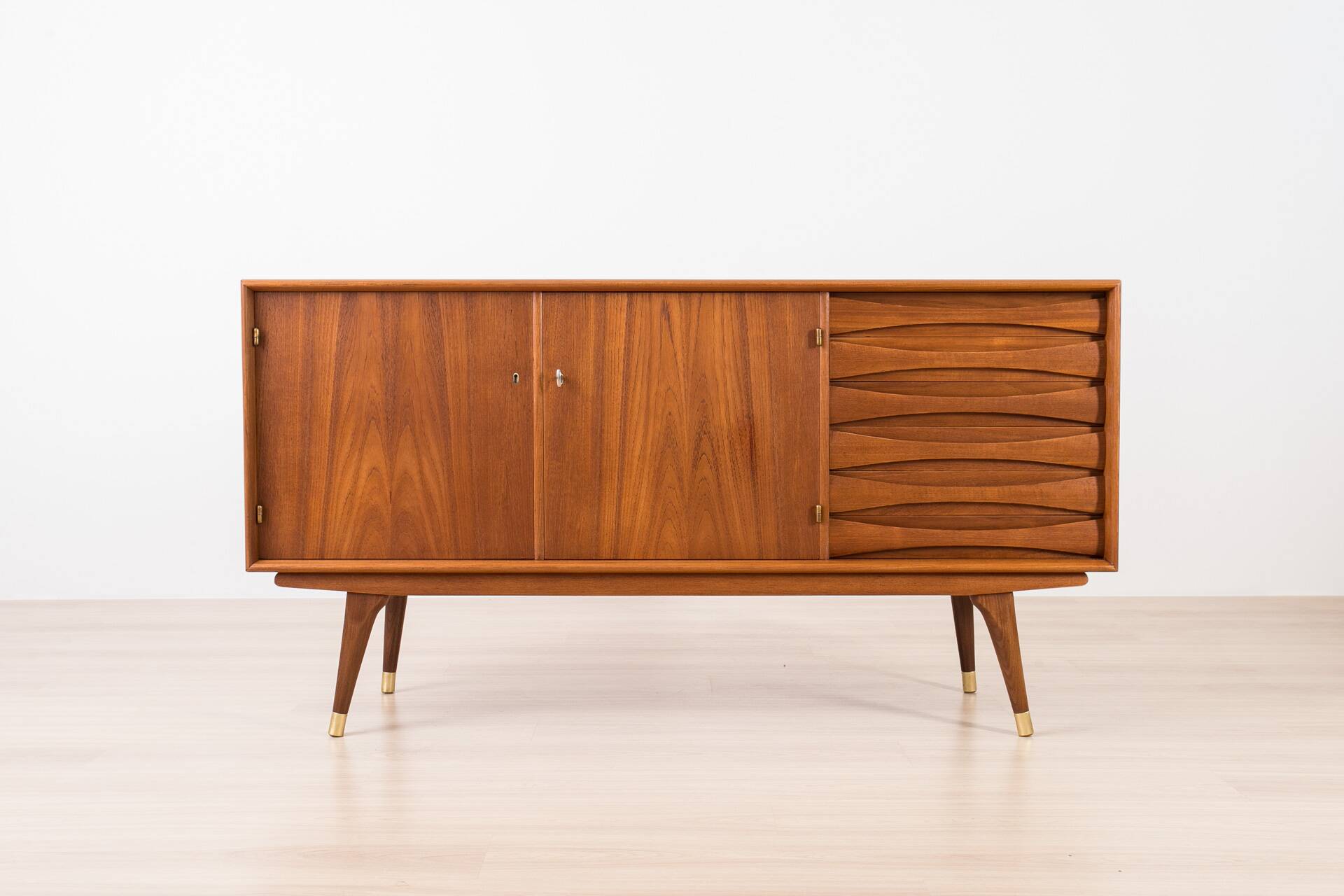 Enfilade Sven Andersen en teck, design scandinave, milieu du siècle moderne, 1