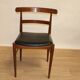 Vintage teak and faux leather office chair 1960 Denmark