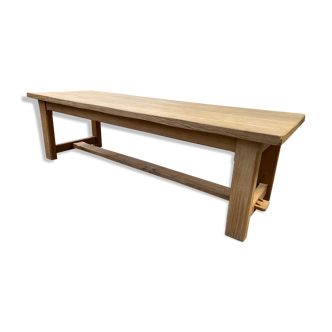 Oak farm table and bench
