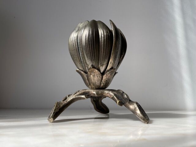 Ashtray flower 1970 silver bronze