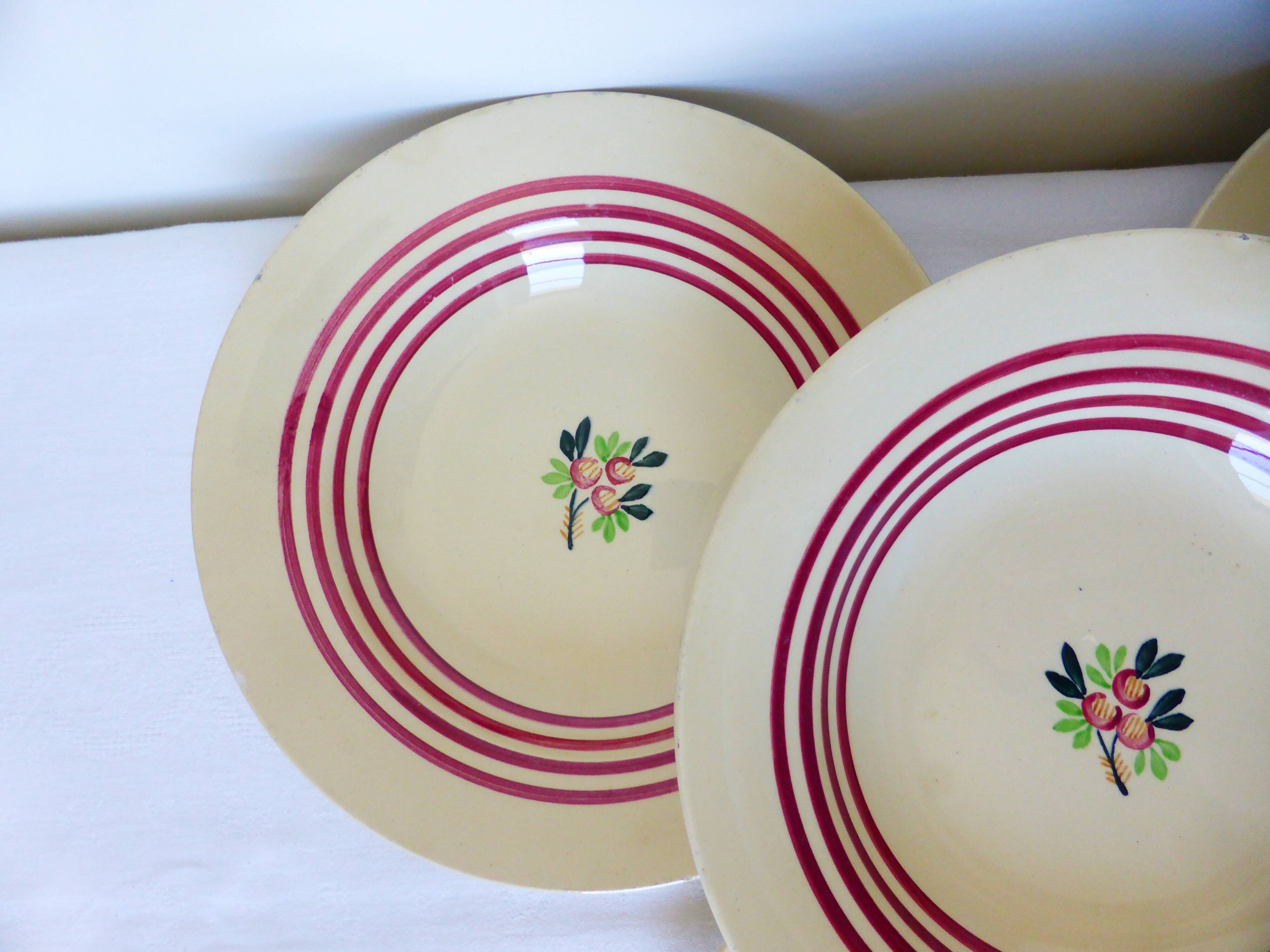 4 assiettes creuses vintage de Gien