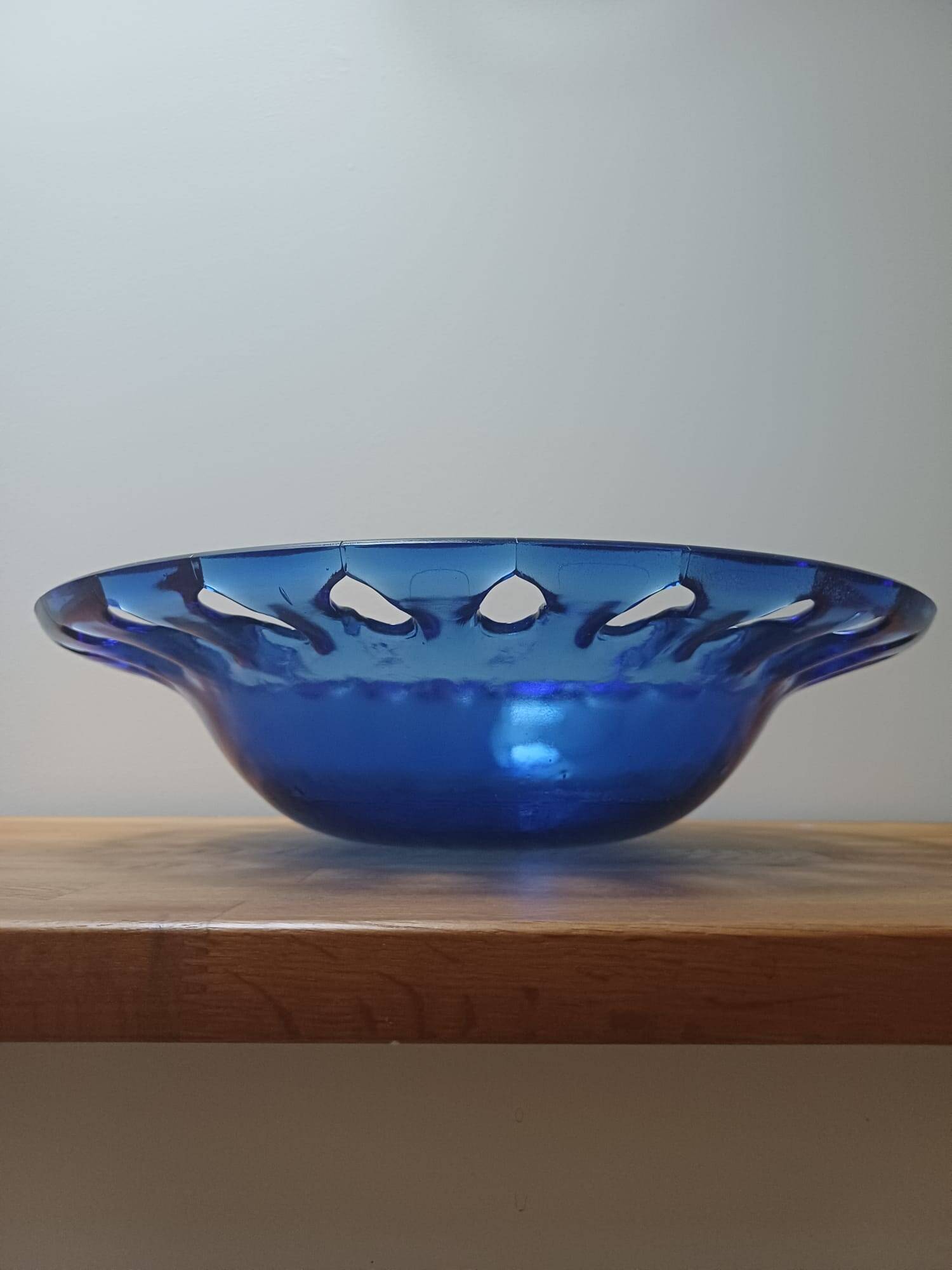 Grande coupe à fruits bleu cobalt