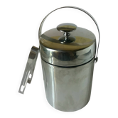 Vintage stainless steel ice bucket with tongs – Scandi style