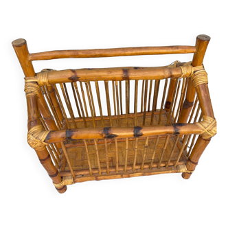 Rattan magazine holder