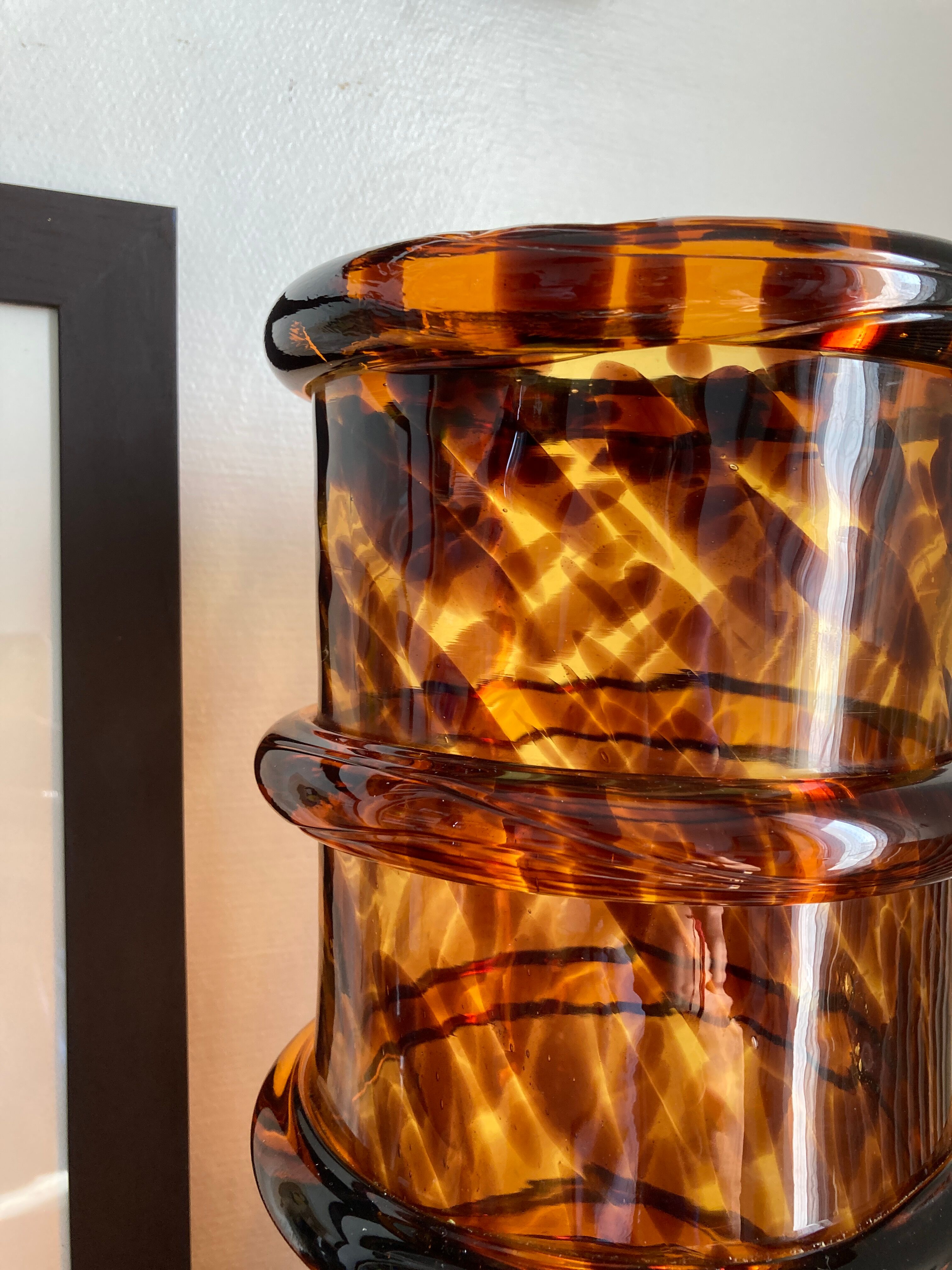 Vintage blown glass lamp "tortoiseshells"