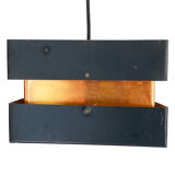 Pendant light in copper and black metal. denmark 1960s