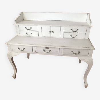 “Gustavian” style white patinated wood desk