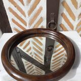 Vintage curved bamboo mirror