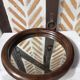 Vintage curved bamboo mirror