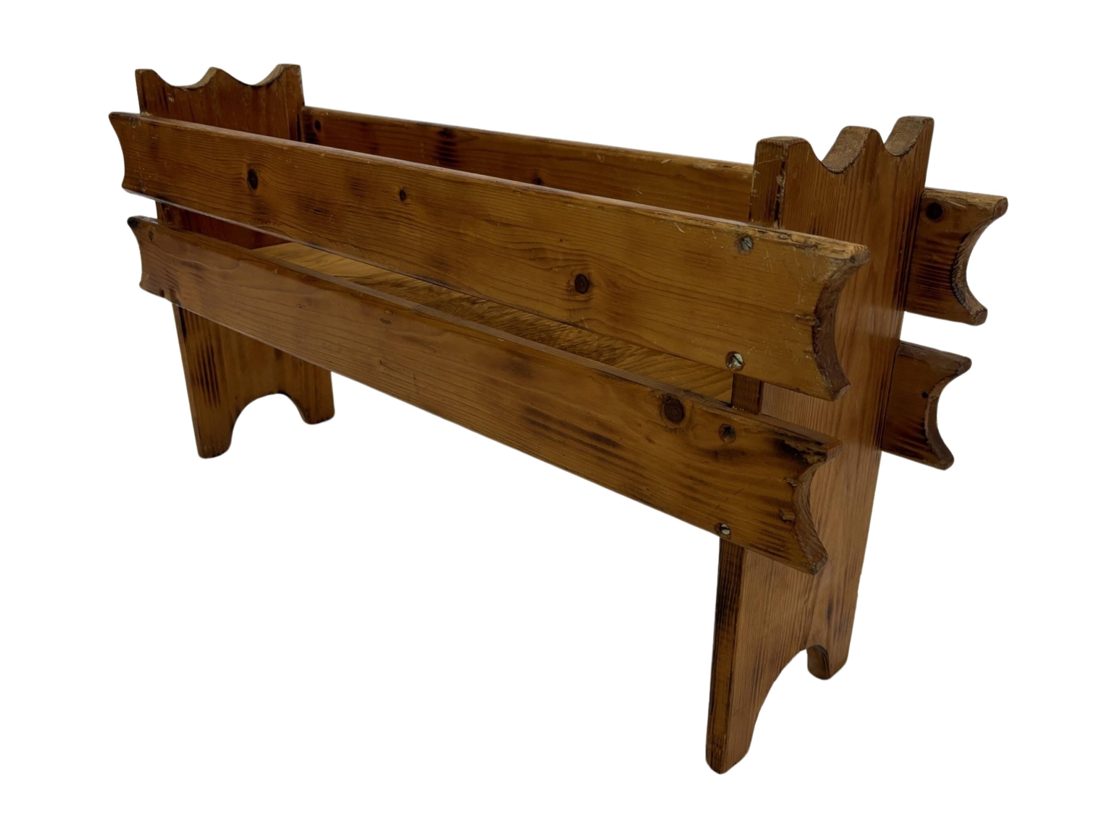 Vintage brutalist planter plant box sixties design wood