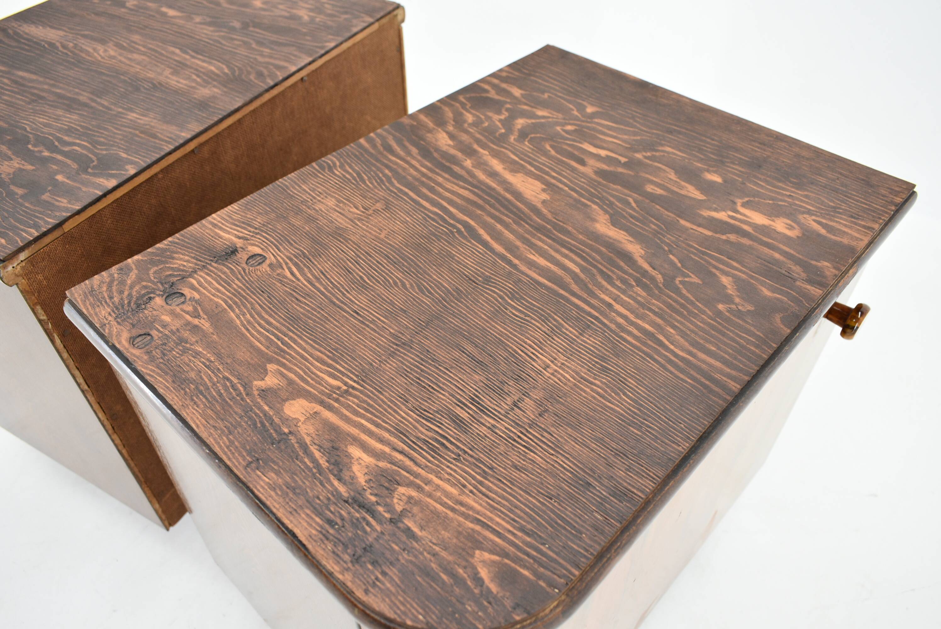 Pair of Midcentury Czechoslovakian Bedside Tables, 1960s