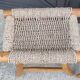 Pair of brutalist seagrass stools/20th century design/sofa end