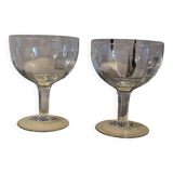 2 large ice cream bowls, dessert or otherwise, in crystal from the 1920s.
