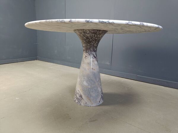 Table à manger ronde vintage en marbre des années 1970