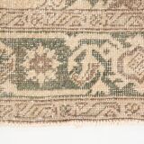 3x13 Beige & Brown Geometric Vintage Runner Rug, Long Runner Rug,