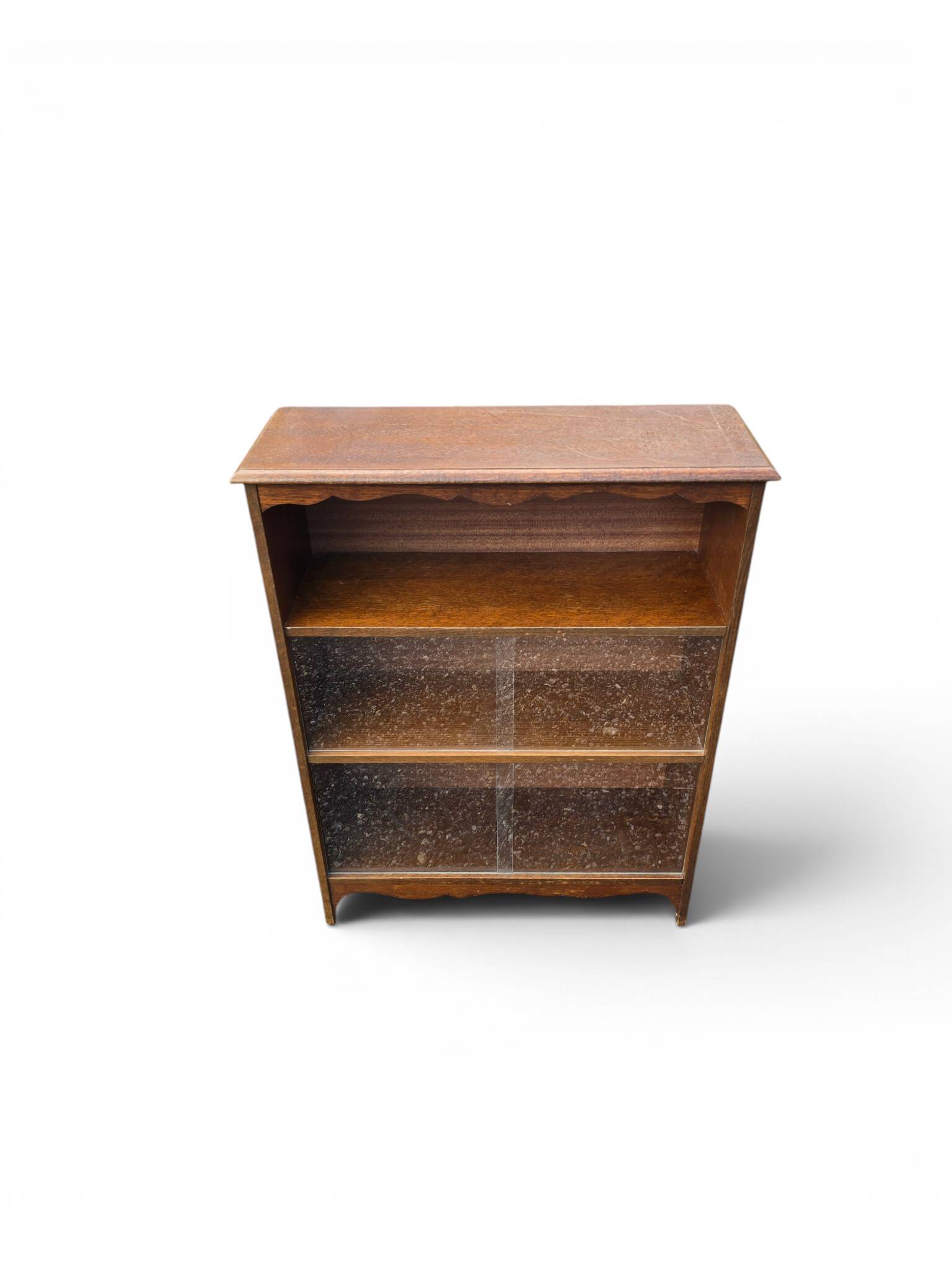 Small antique wooden and glass display cabinet.