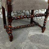 Armchair with sculpted armrests, bust of a woman, Louis XIII Renaissance style