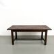 Solid pine work table, grooved top, satin brown finish, year