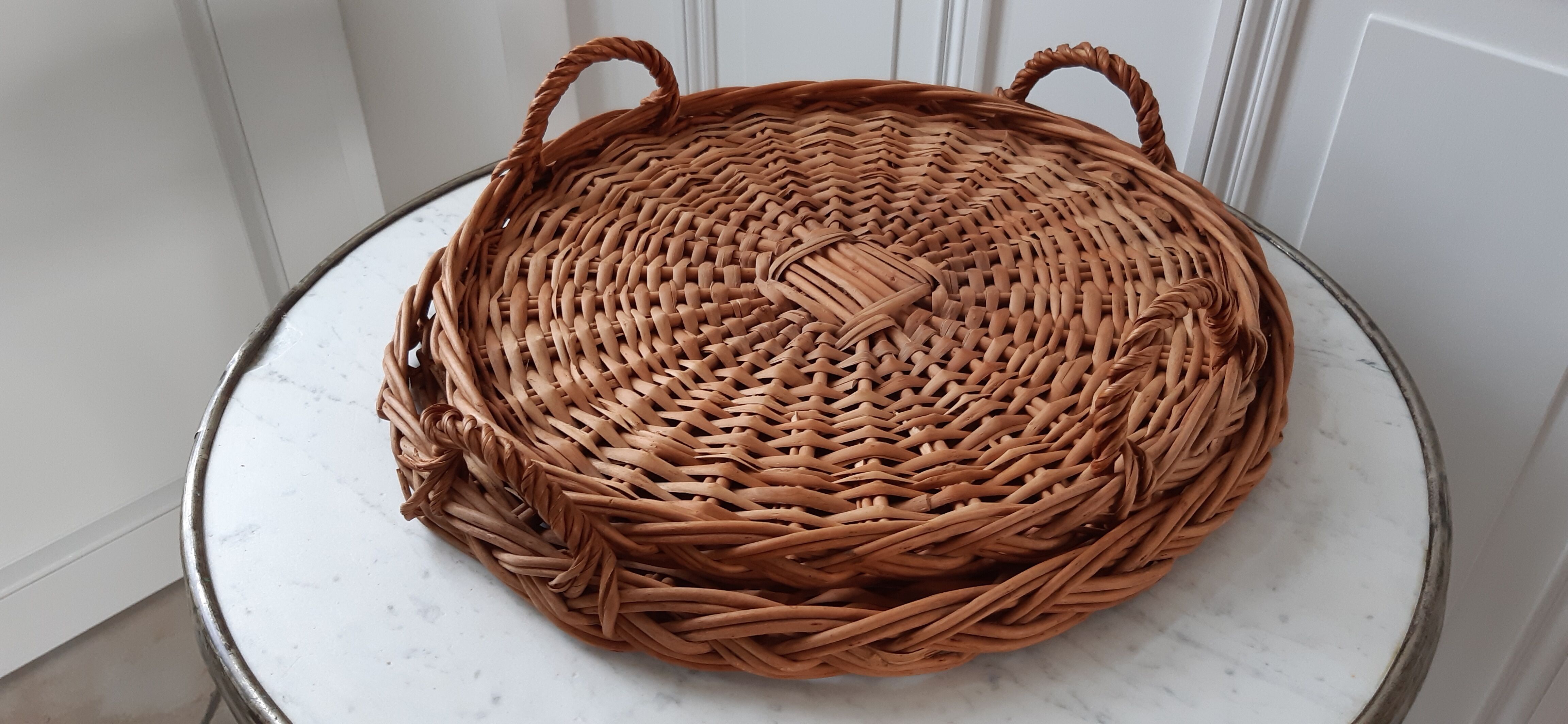 Duo of wicker panniers 70s