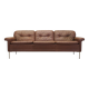 Brown leather sofa, Danish design, 1960s, manufactured by AS Vejen Polstermøbe