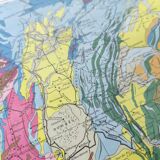 Vintage map of Jura France Switzerland 43x43cm from 1950