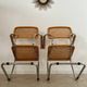 Lot 2 vintage Cesca B64 armchairs design Marcel Breuer 1970 Made in Italy light wood