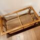 Grande table basse bambou et osier vintage