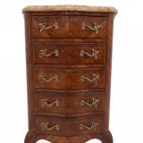 Stylish walnut chiffonier with marble top.