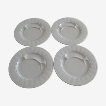 Set of 4 Pillivuyt fondue plates