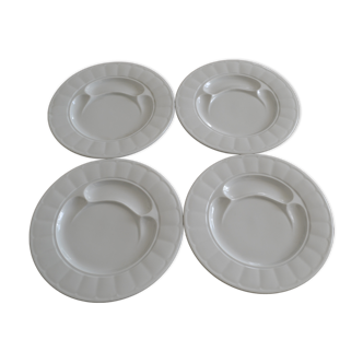 Set of 4 Pillivuyt fondue plates