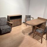 Art Deco Armchair in Limed Oak by De Coene Fères, 1935