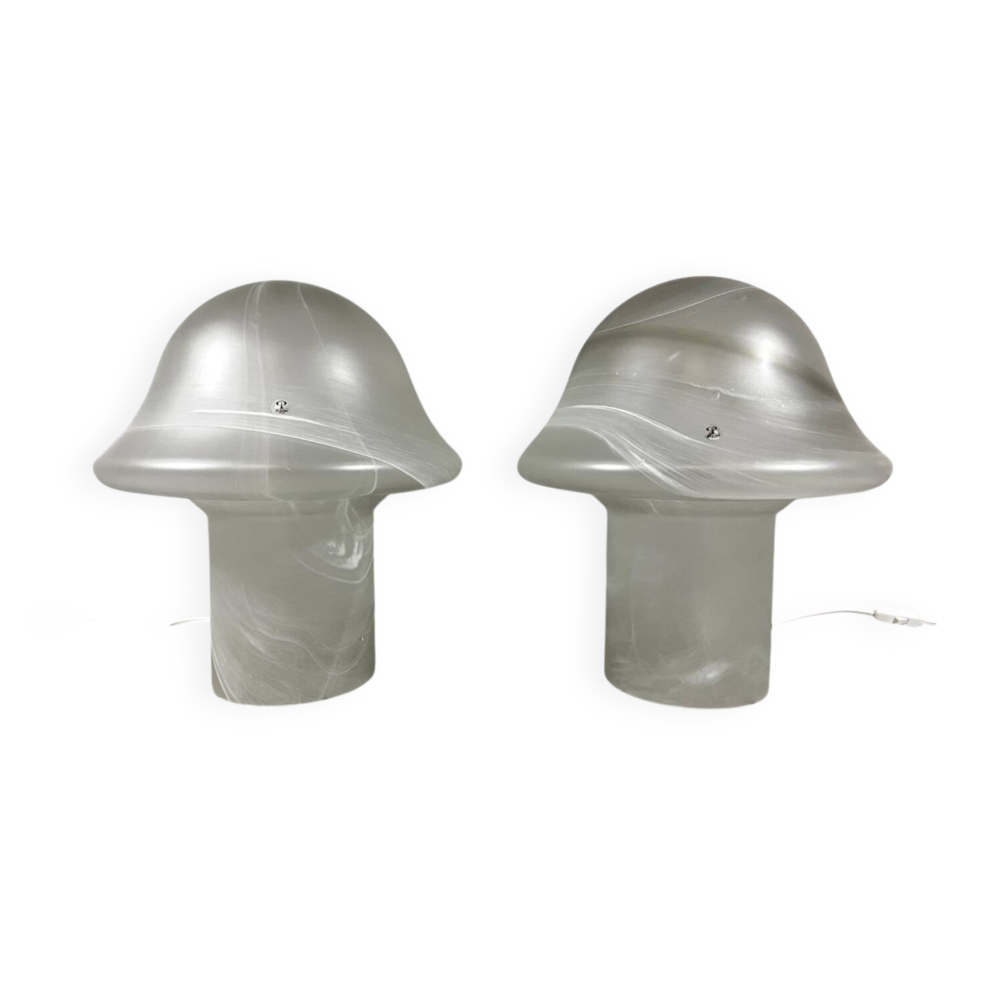 Peill & Putzler glass mushroom table lamps 1970’s