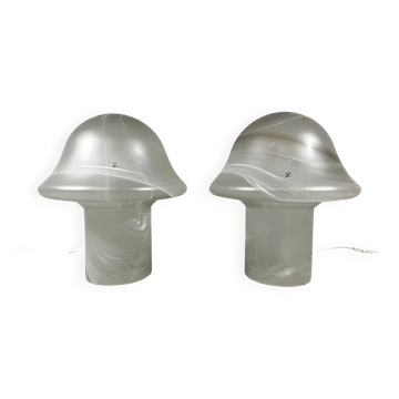 Peill & Putzler glass mushroom table lamps 1970’s