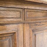 Old XL Napoleonic oak glass bookcase, 19th century