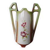 Antique faience barbotine vase