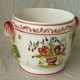 Cache pot en faience decor strasbourg 20 eme