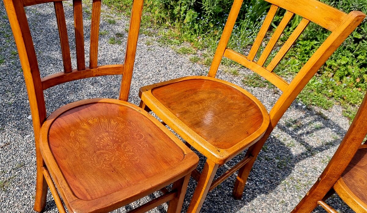 6 country bistro chairs 40s
