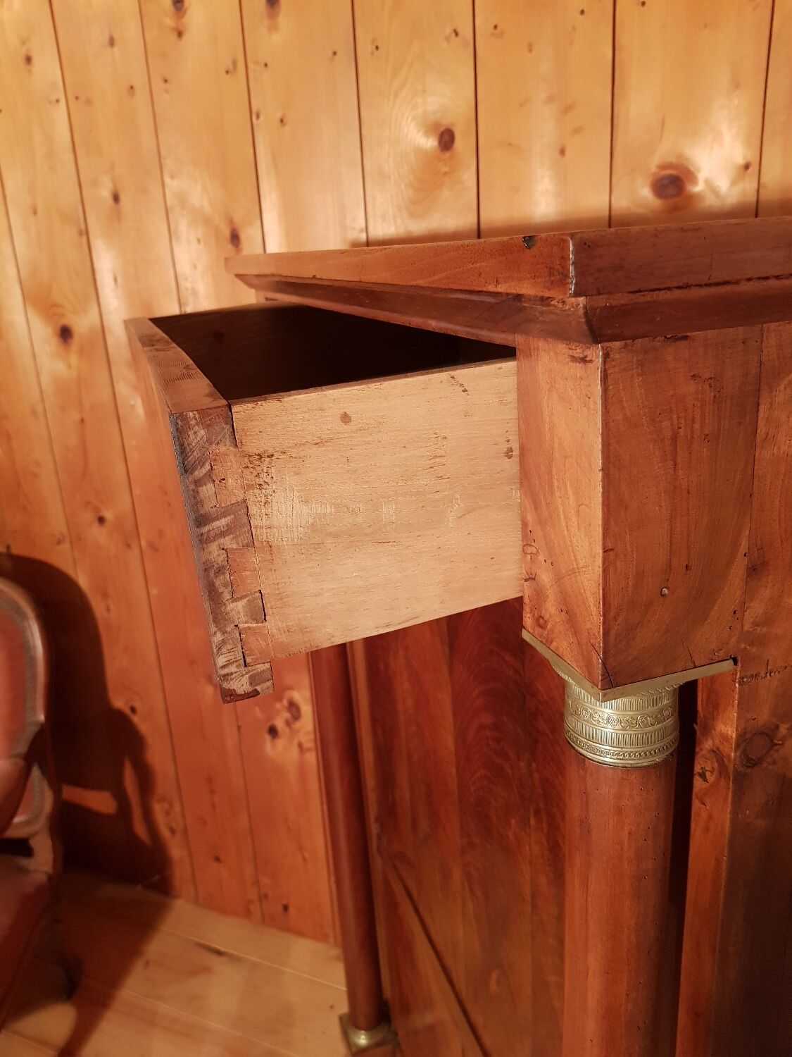 Empire secretary in walnut.