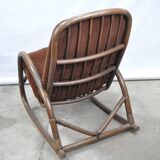 Fauteuil à bascule en rotin
