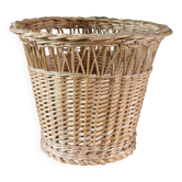 Corbeille à papier, plante vintage en osier